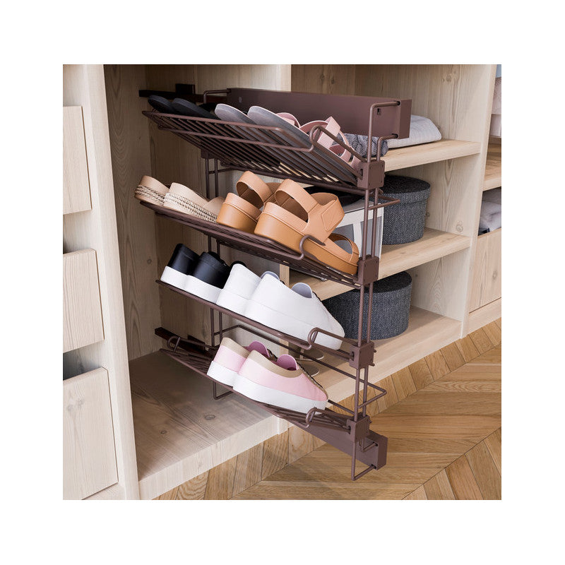  Range-chaussures Emuca Moka Latéral Extractible Côté Droit Acier Moka
