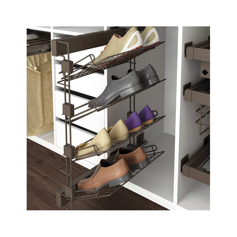  Range-chaussures Emuca Moka Latéral Extractible Côté Gauche Acier Moka