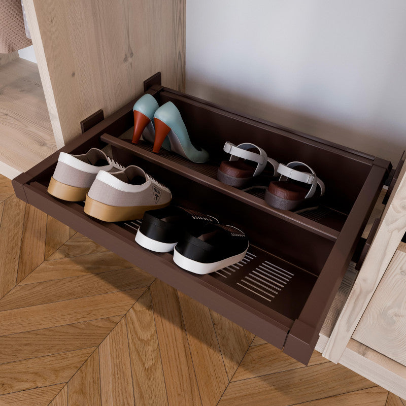  Range-chaussures Emuca Moka Pour Armoire 764-794mm Acier Couleur Moka