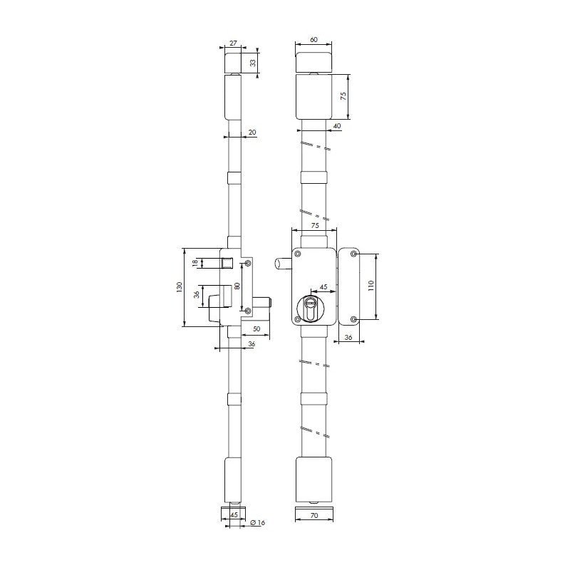  Serrure 3 Points Blanche BELUGA A2P CP TRANSIT 2 Fouillot 75x130mm Gau