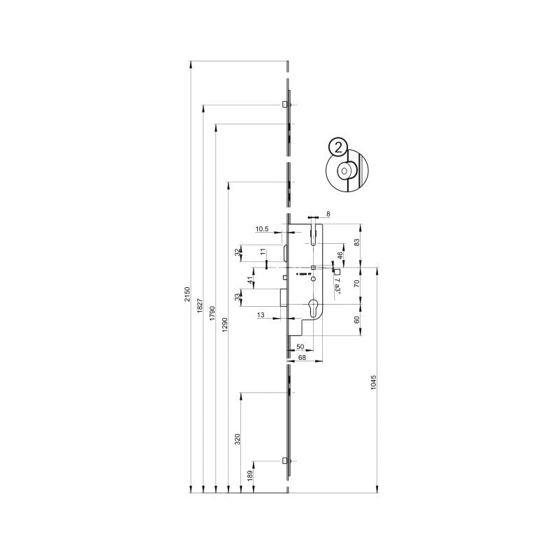 Serrure 3 Points FERCOMATIC R2 50mm Encastrer Fouillot