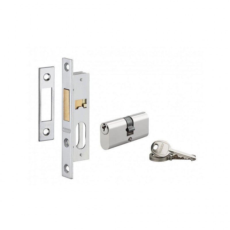  Serrure à Encastrer à Cylindre Axe 15 Mm 3 Clés 94398