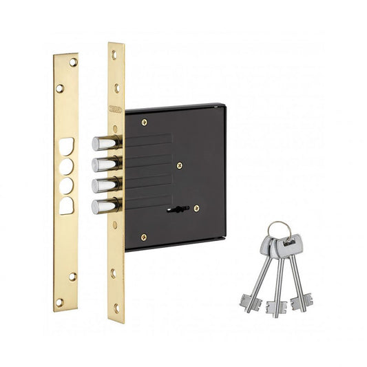  Serrure à Encastrer à Pênes Ronds Axe 60 Mm 3 Clés 94346