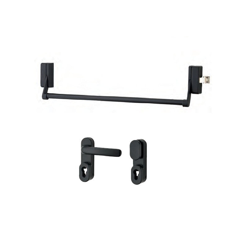  Serrure Anti-panique 1 Point Latéral Réversible Laqué Gris Porte Maxi