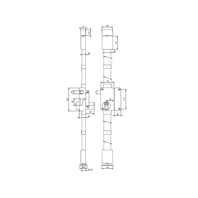  Serrure BELUGA Blanche CP TRANSIT 2 à Tirage 75x130mm Gauche 4 Clés