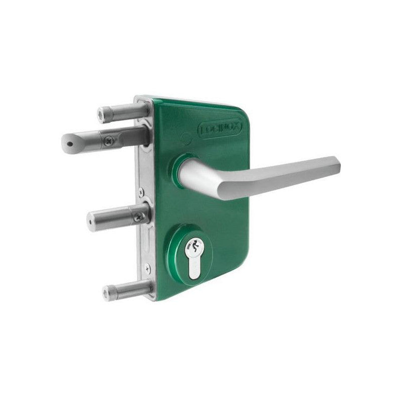  Serrure LAKQ Thermolaquée Verte Profil 40 Mm Axe à 60 Mm