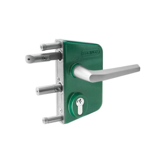 Serrure LAKQ Thermolaquée Verte Profil 40 Mm Axe à 60 Mm