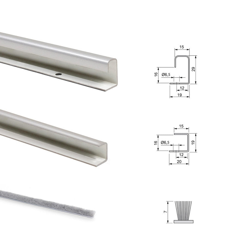  Système Coulissant 6030220 Neco Pour Armoire 2 Portes 16mm