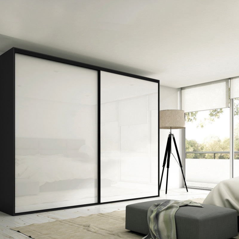  Système Coulissant Emuca Pour Armoire 2 Portes Profils Sharp 16mm Noir