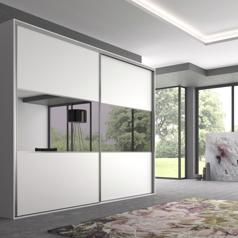 Système Coulissant Emuca Placard 90 Pour Armoire 2 Portes Anodisé Mat