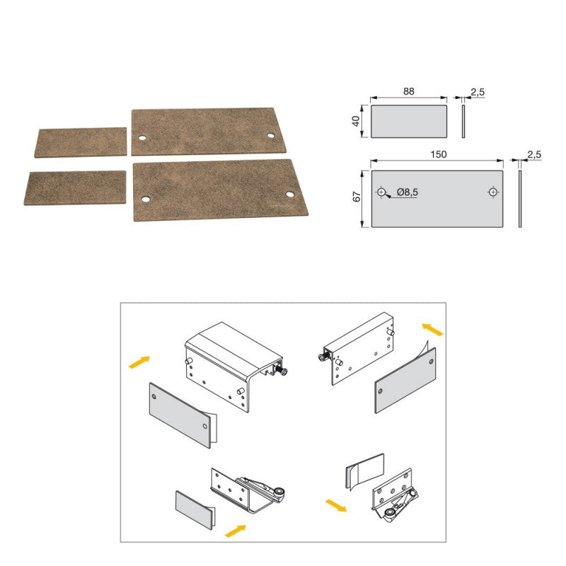  Système Coulissant Emuca Space+ Pour Armoire à 2 Portes Suspendues