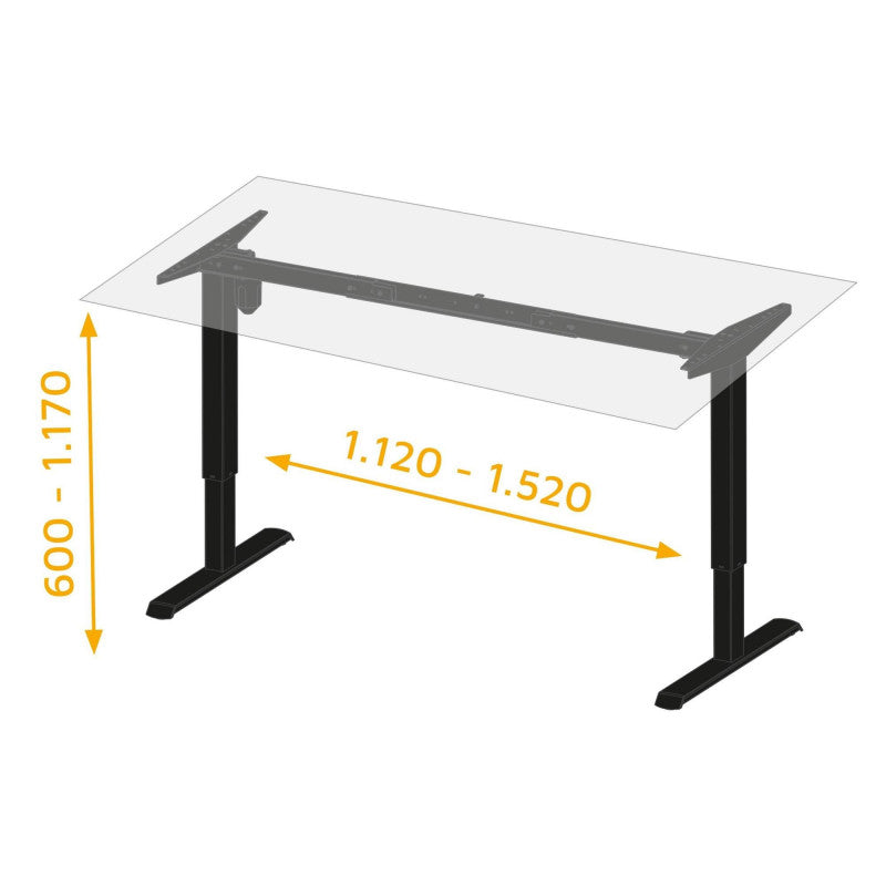  Emuca - Table Motorisée à Hauteur Réglable 660-1170mm Charge Maxi 55kg Finition Blanc - 2009112
