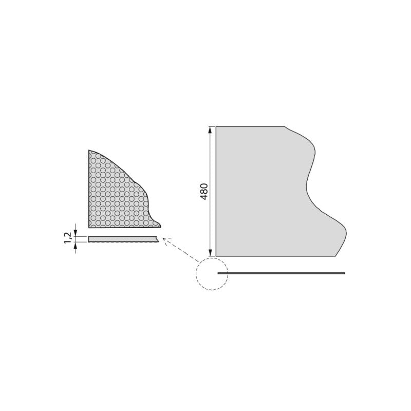  Emuca - Tapis Antidérapant Pour Tiroirs 150x48cm ép.1,2mm Plastique Gris - 8020121
