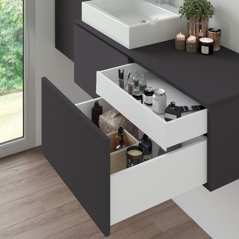  Emuca - Tiroir Extérieur Vertex 300x93mm Charge 40kg Acier Blanc - 3170212